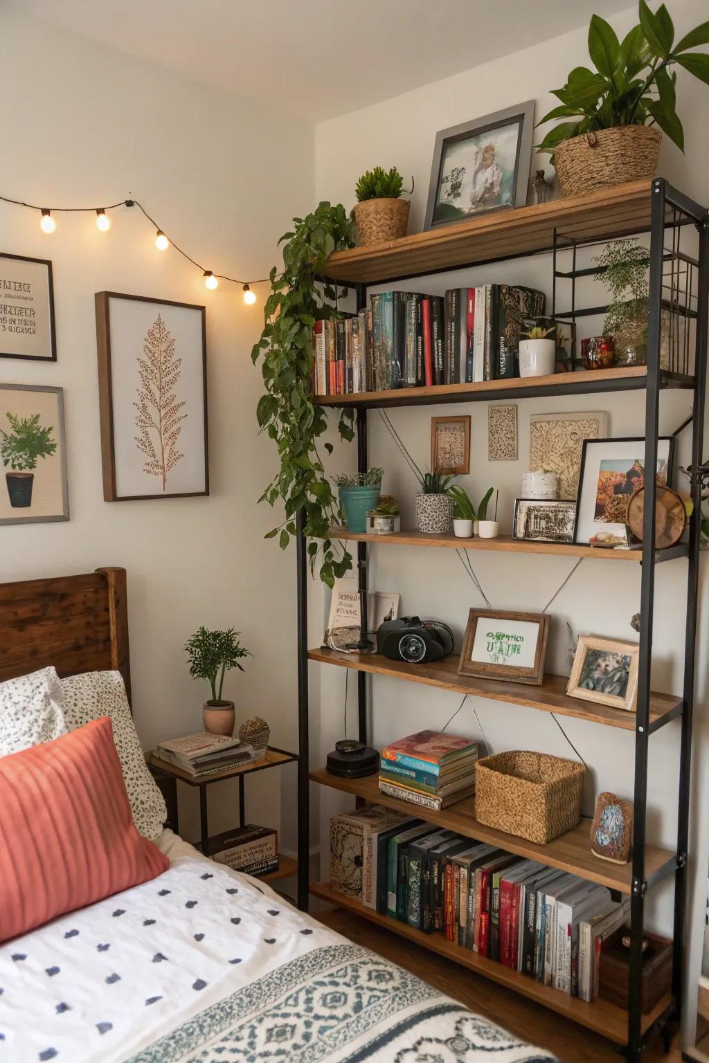 Decorative shelves let you show off personal items and add interest.