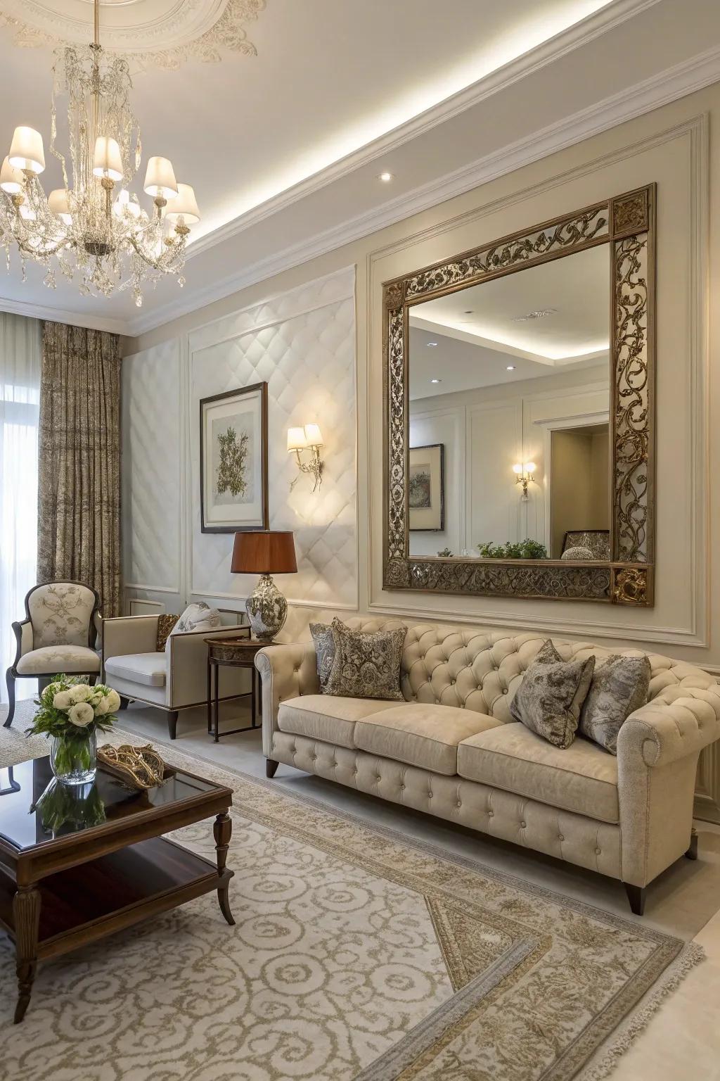 Employ mirrors to amplify light and space.