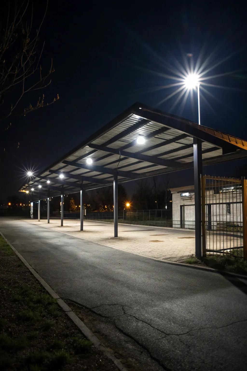 Motion-activated floodlights grant heightened security and ease.