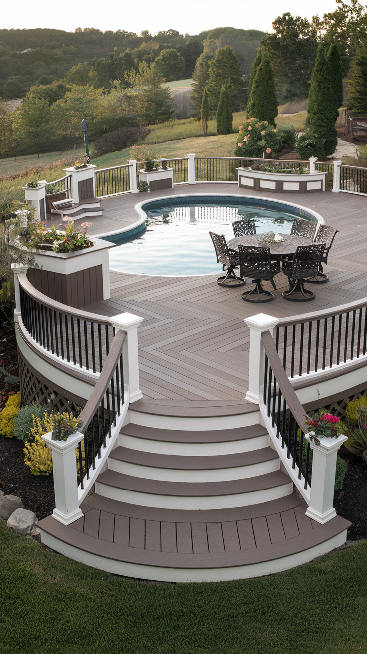 28 Stylish & Practical Deck Ideas for Above Ground Pools to Transform Your Backyard 28 Stylish & Practical Deck Ideas for Above Ground Pools to Transform Your Backyard