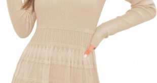 Wenrine Womens Long Sleeve Sweater Dress For Your Commute